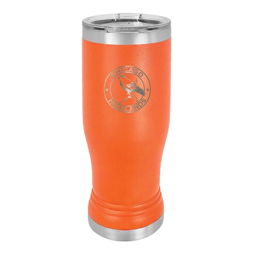 20 OZ. ORANGE POLAR CAMEL STAINLESS PILSNER WITH LID